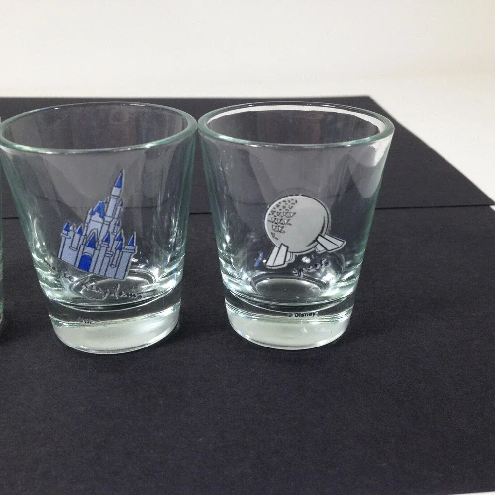 3 Disney World Magic Kingdon Animal Kingdom Epcot Souvenir Shot Glass Set of 3